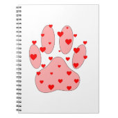 Rosa Farbe Druck mit Herz Notizblock (Vorderseite)