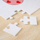 Rosa Farbe Druck mit Herz Puzzle (Seite)