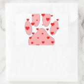 Rosa Farbe Druck mit Herz Rechteckiger Aufkleber (Tasche)