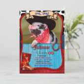 Rosa Farbe - Einladung von Schweinen (Stehend Vorderseite)