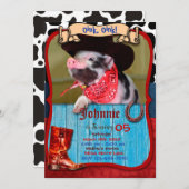 Rosa Farbe - Einladung von Schweinen (Vorne/Hinten)