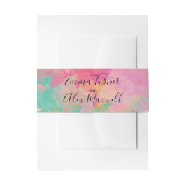 Rosa Farbe | Einladung zur Hochzeit Bauchband Einladungsbanderole