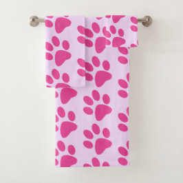 Rosa Farbe Farbe Druck Badhandtuch Set