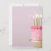 Rosa Farbe Geburtstagskalibrierung Einladung (Rückseite)