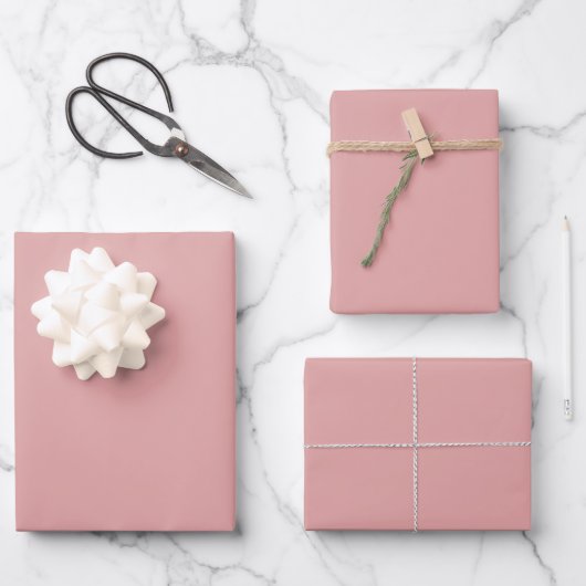 Rosa Farbe Geschenkpapier Set (Vorderseite)