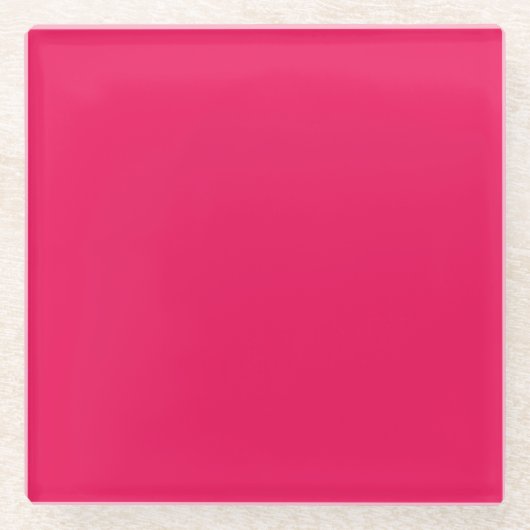 Rosa Farbe Glasuntersetzer (Vorderseite)