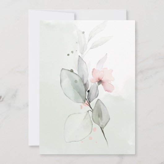 Rosa Farbe Grün Rose Hummer Mason Jar Einladung (Rückseite)