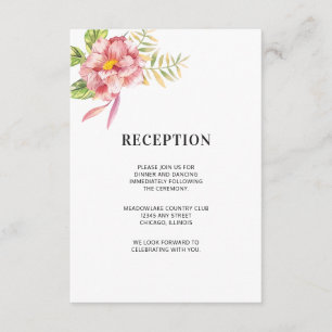 Rosa Farbe   Hochzeitsempfang Begleitkarte