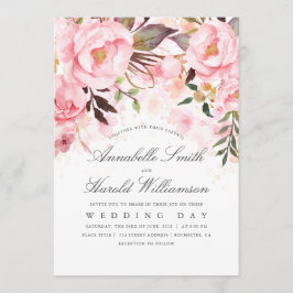 Rosa Farbe | Hochzeitsflora Einladung