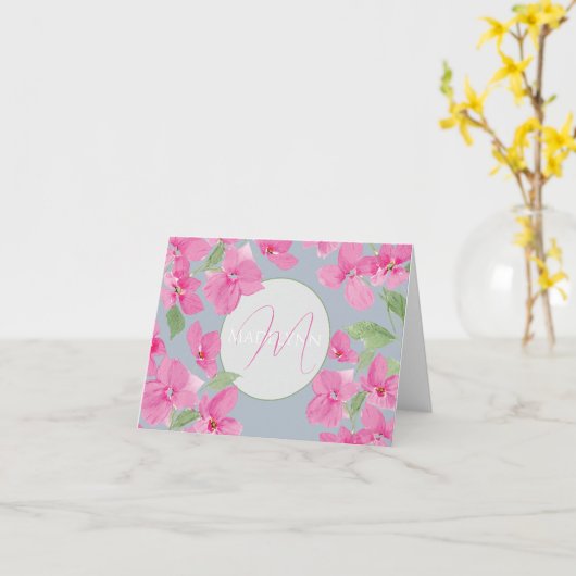 Rosa Farbe Karte (Gelbe Blume)