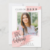 Rosa Farbe | Klasse 2025 | Foto Abschluss Einladung (Vorderseite)