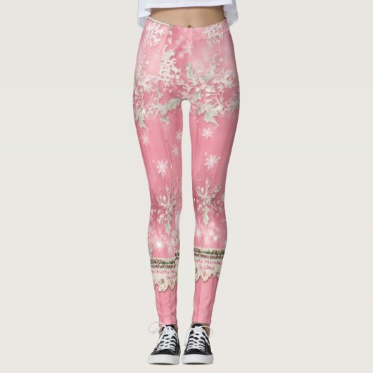 Rosa Farbe Leggings (Vorderseite)