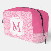 Rosa Farbe | Leopard Monogram Waschbeutel (Rechte Ecke)