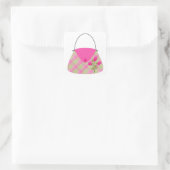 Rosa Farbe mit Grün Quadratischer Aufkleber (Tasche)