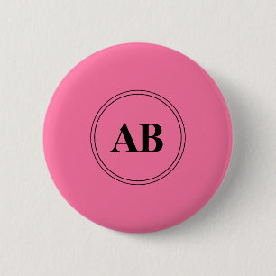 Rosa Farbe mit Monogramm Button