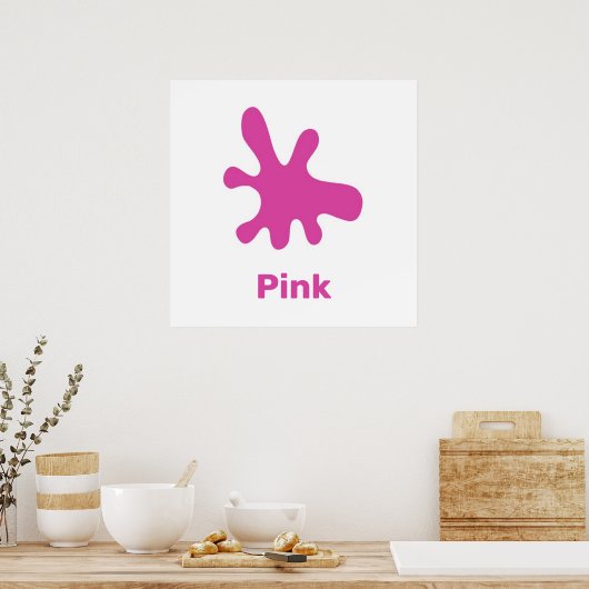 Rosa Farbe mit Wortposter Poster (Küche)