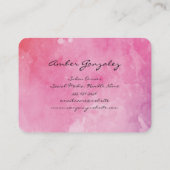 Rosa Farbe Monogramm Blumenmuster Visitenkarte (Rückseite)