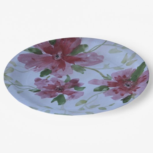 Rosa Farbe Pappteller (Schrägansicht)