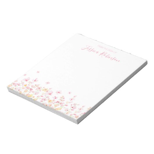 Rosa Farbe Personalisiert Notizblock (Rotiert)