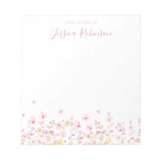 Rosa Farbe Personalisiert Notizblock (Vorderseite)