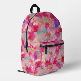Rosa Farbe + Personalisierter Name oben Bedruckter Rucksack