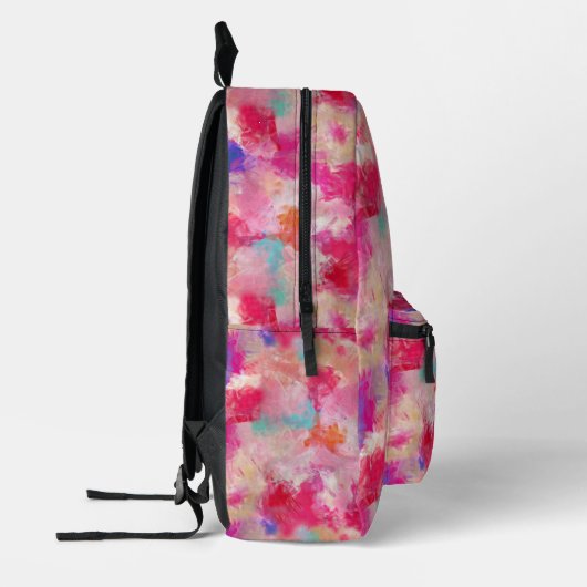 Rosa Farbe + Personalisierter Name oben Bedruckter Rucksack (Links)