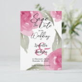 Rosa Farbe Save The Date (Stehend Vorderseite)