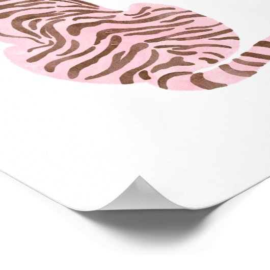 Rosa Farbe Tiger Art Poster (Ecke)
