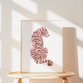 Rosa Farbe Tiger Art Poster