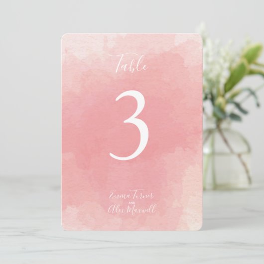 Rosa Farbe | TISCHNUMMERN (Stehend Vorderseite)