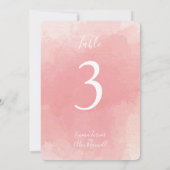 Rosa Farbe | TISCHNUMMERN (Rückseite)