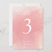 Rosa Farbe | TISCHNUMMERN (Vorderseite)