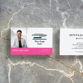 Rosa Farbe Weiß Ihr Foto und Logo Beruflich Visitenkarte