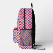 Rosa farbenes Karomuster Bedruckter Rucksack (Rechts)