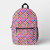 Rosa farbenes Karomuster Bedruckter Rucksack (Vorderseite)