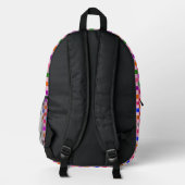 Rosa farbenes Karomuster Bedruckter Rucksack (Rückseite)