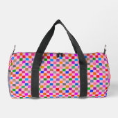 Rosa farbenes Karomuster  Duffle Bag (Rückseite)