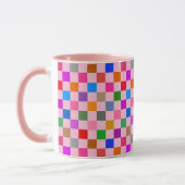Rosa farbenes Karomuster Tasse (Links)