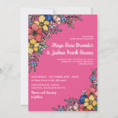 Rosa farbenfrohe Blume Frühjahrssommer Einladung (Vorderseite)