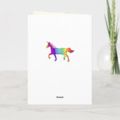 Rosa Farbenfrohe Einhorn Girl Happy Birthday Karte (Rückseite)