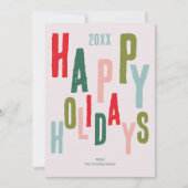 Rosa farbenfrohe Feiertage Weihnachten (Vorderseite)