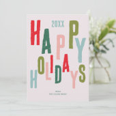 Rosa farbenfrohe Feiertage Weihnachten (Stehend Vorderseite)