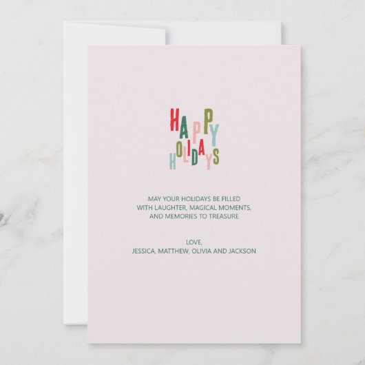 Rosa farbenfrohe Feiertage Weihnachten (Rückseite)