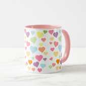 Rosa Farbenfrohe Herzklappen Stilvoll Niedlich Tasse (VorderseiteRechts)