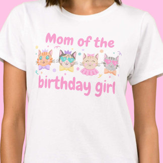 Rosa farbenfrohe Mama der Geburtstagskatze T-Shirt