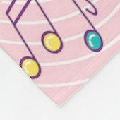 Rosa farbenfrohe Musiknote Muster Musiker Fleecedecke (Ecke)