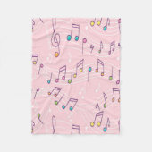 Rosa farbenfrohe Musiknote Muster Musiker Fleecedecke (Vorderseite)