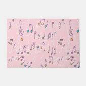 Rosa farbenfrohe Musiknote Muster Musiker Fußmatte (Vorderseite)