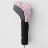 Rosa farbenfrohe Musiknote Muster Musiker Golf Headcover (angewinkelt)