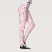 Rosa farbenfrohe Musiknote Muster Musiker Leggings (Rechts)